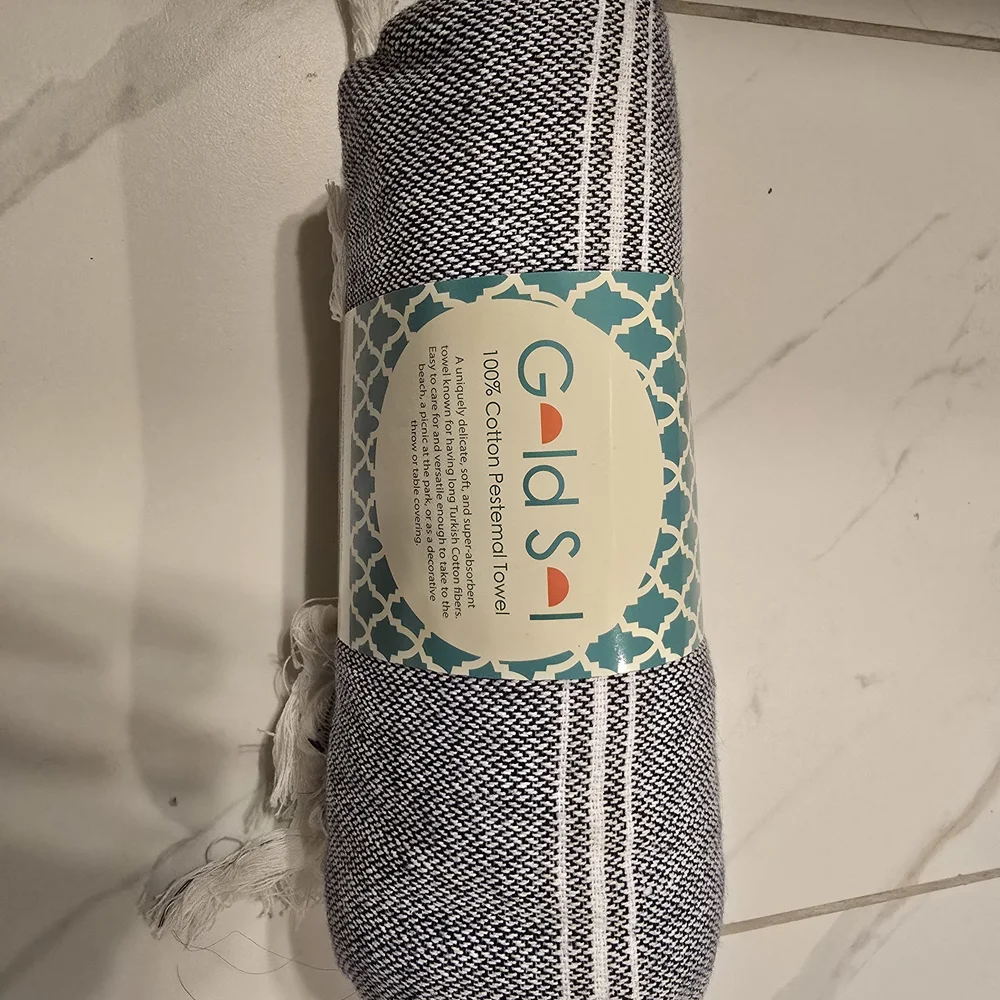 Gold Sol 100% Cotton Pestemal Towel (Turkish Towel) - Grey